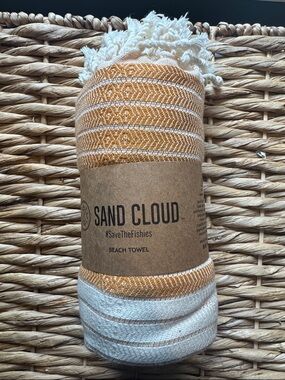 Sand Cloud Mustard & White Turkish Beach Towel